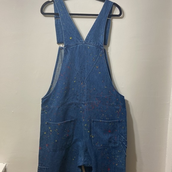 APC PAINT SPLATTERED DUNGAREE, WITH ADJUSTABLE STRAPS. WAIST-41,HIP-45 - Picture 3 of 16